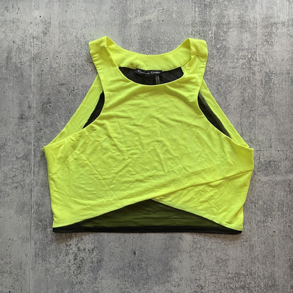 Yellow Mesh Active Crop